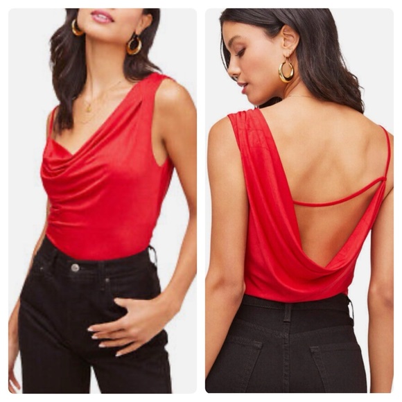 ASTR - ASYMMETRICAL BODYSUIT Salsa (color) - NWOT Size M - Picture 2 of 16